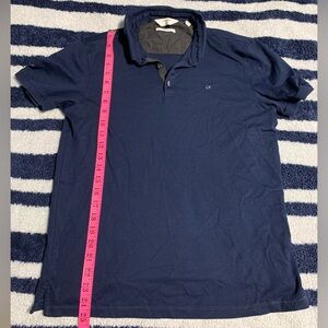 Calvin Klein Mens Navy Blue Polo Shirt Size Medium